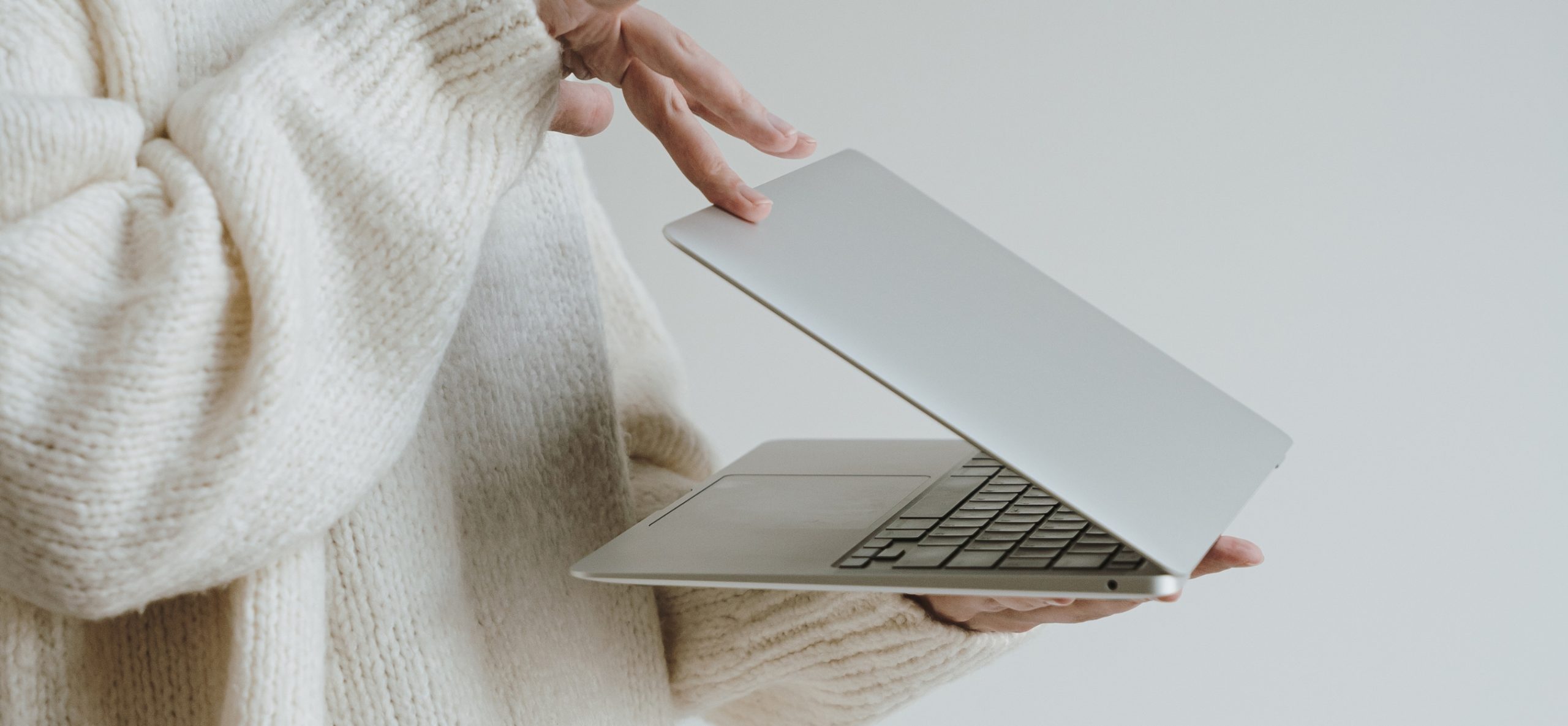 A laptop being opened ready for work